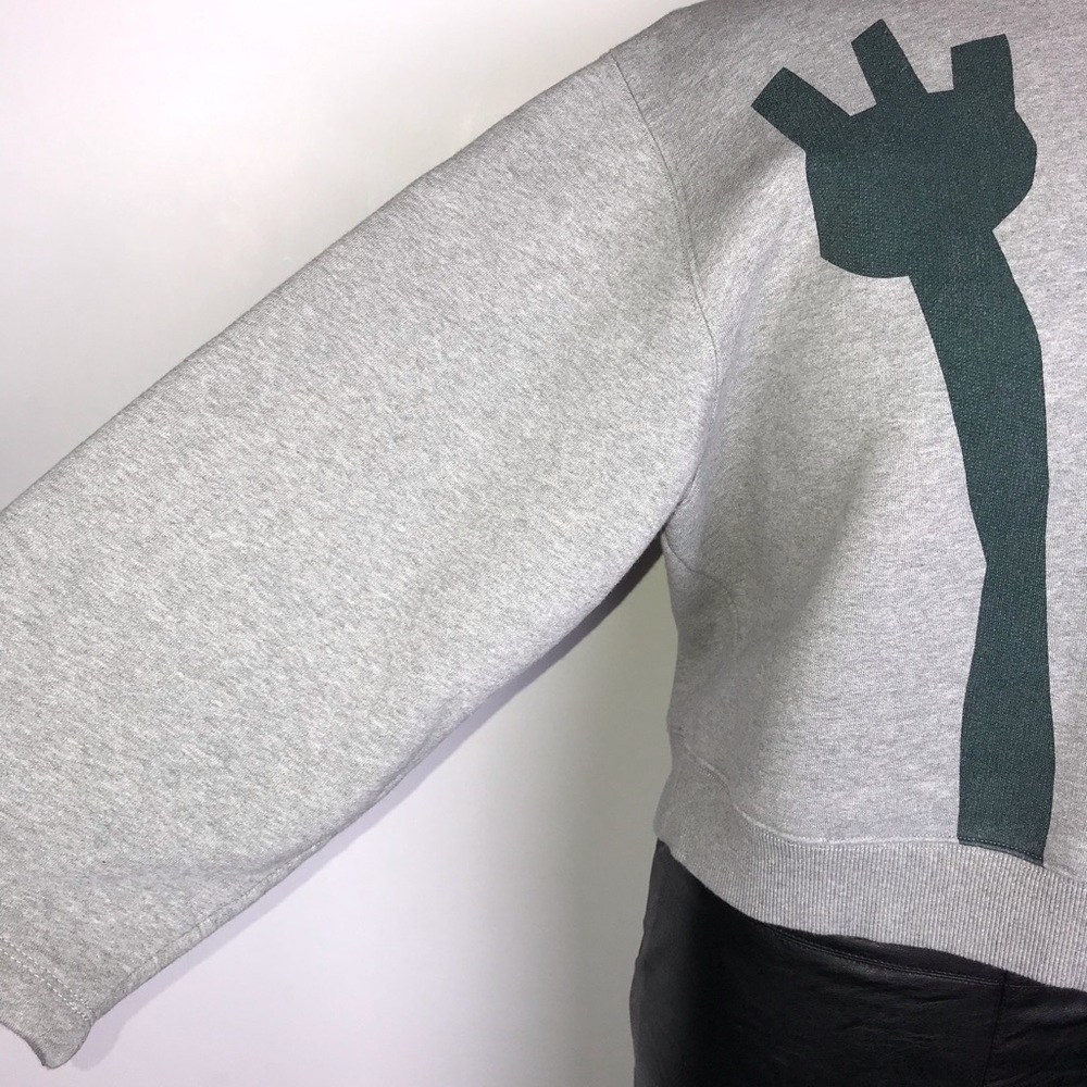Acne Studios Gray Bird Flower Print Sweatshirt - Picture 5 of 8